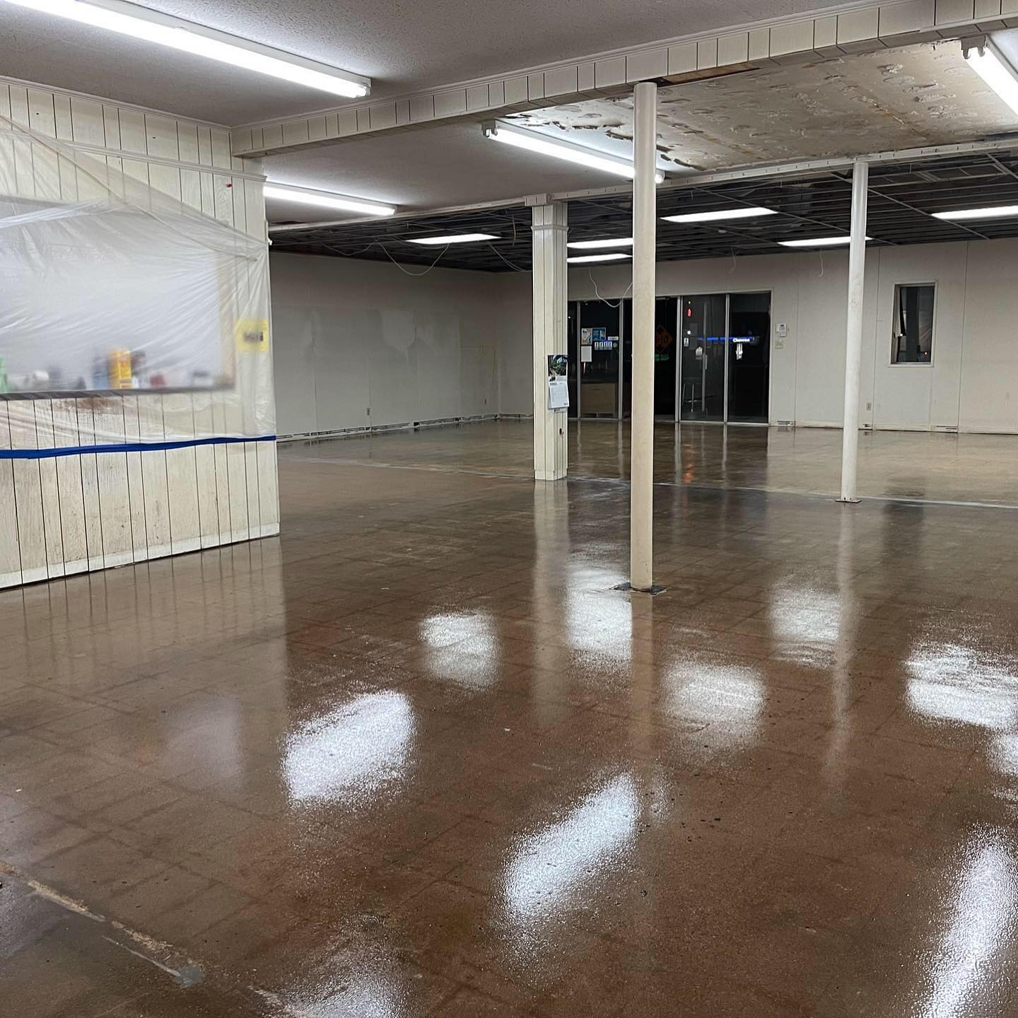 Sealed commercial concrete installation for Hurst Farm Supply