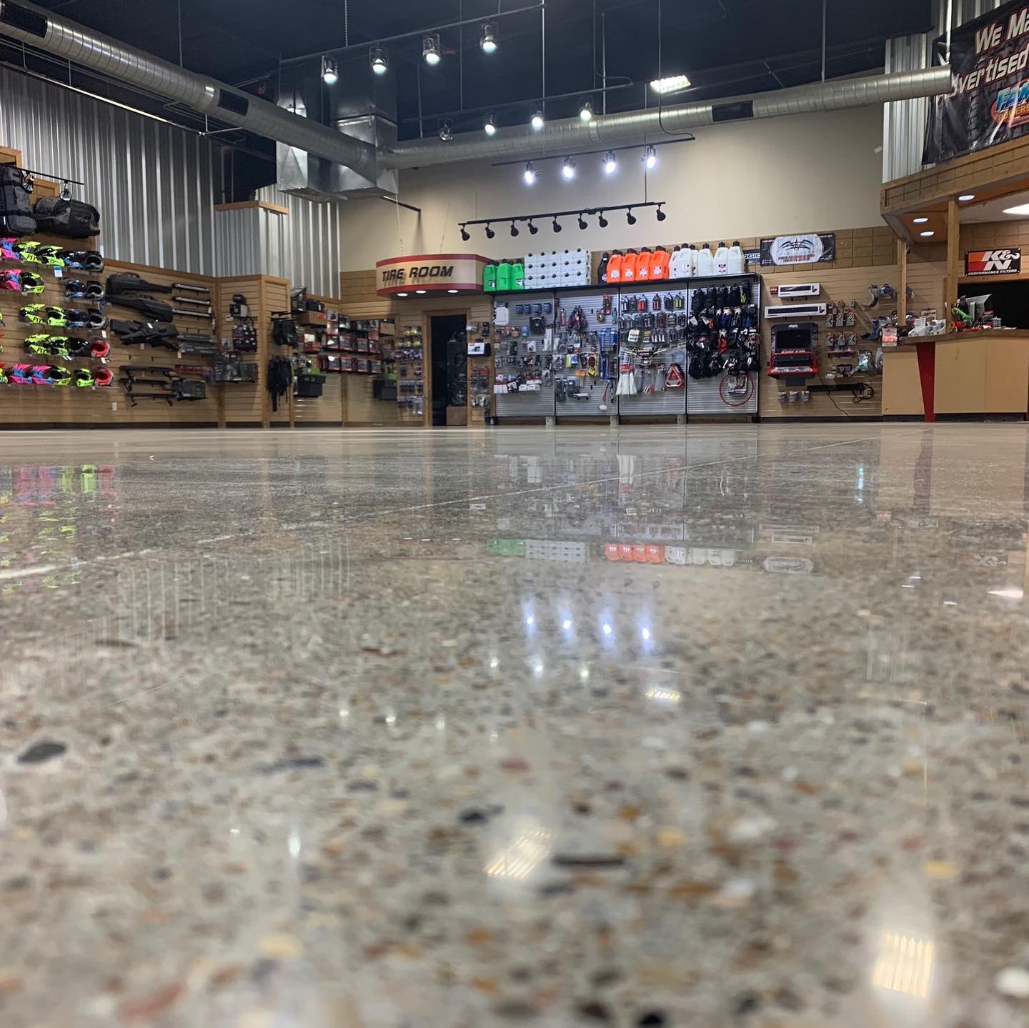 Polished concrete sales floor