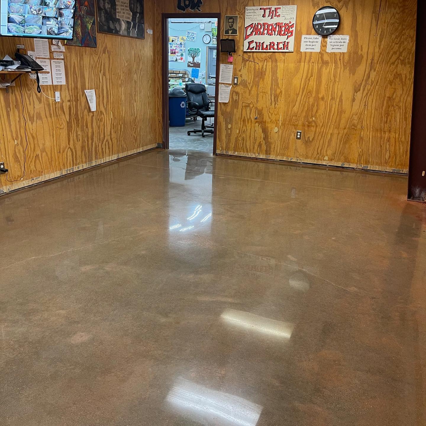Commercial polished concrete install in Lubbock, TX