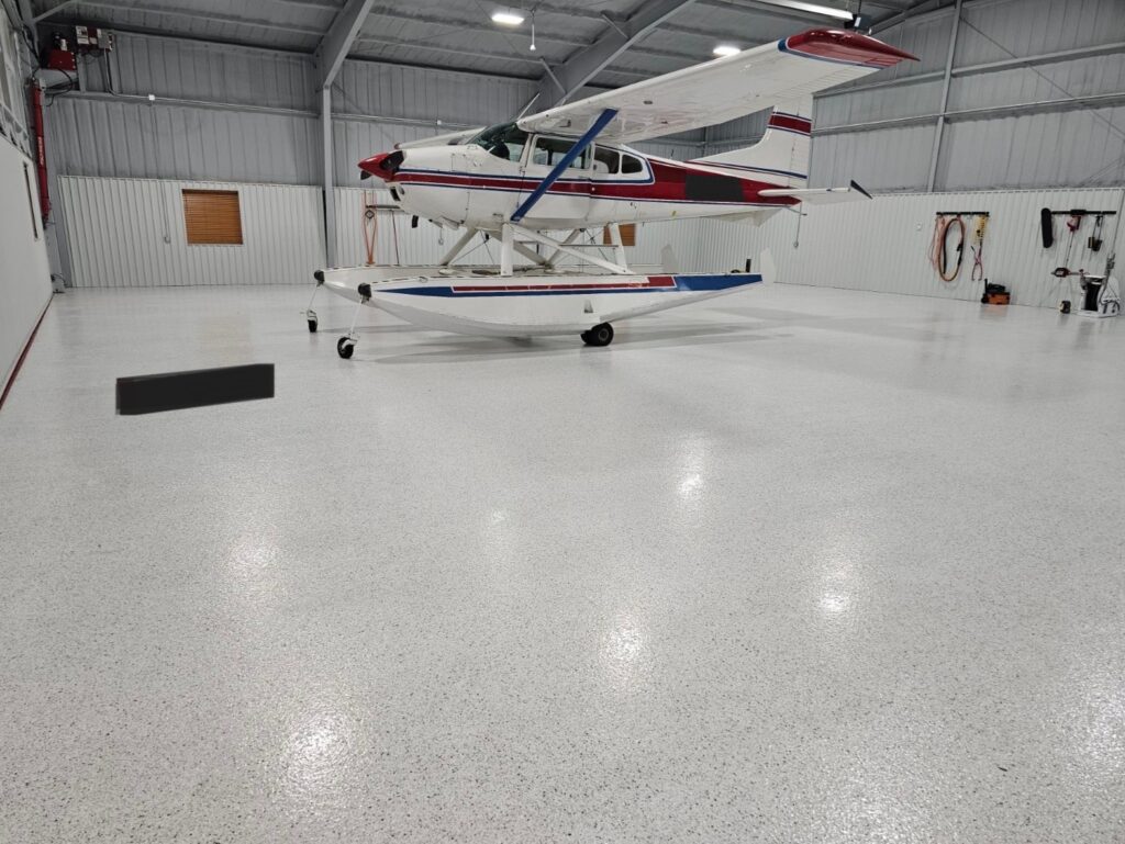 Epoxy-chip Airplane Hangar Flooring